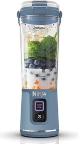 Blender portabil Ninja Blast BC151EUNV, 7,4 W, 530 ml, 6 lame din otel, Zdrobire gheata, Pana la 10 cicluri, Fara BPA, USB-C, Albastru