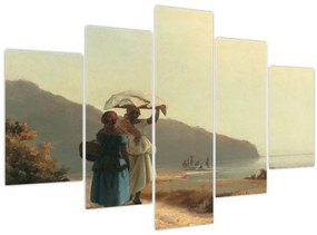 Tablou - Camille Pissarro, Two Women Chatting by the Sea, St. Thomas, reproducere (150x105 cm)