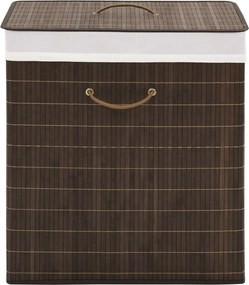 vidaXL Coș de rufe din bambus, maro închis, dreptunghiular