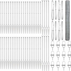 vidaXL Stâlp de gard. Argintiu 100 x 1,2 m (mesh de 36 mm) Oțel