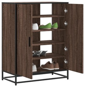 vidaXL Pantofar, stejar maro, 75x38x97,5 cm, lemn prelucrat/metal