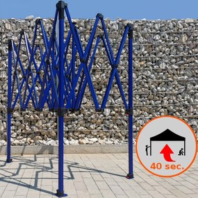 Cort petrecere 2x2m - cu 3 pereți - Albastru