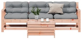 3250798 vidaXL Set mobilier de grădină cu perne, 4 piese, lemn masiv douglas