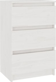 vidaXL Noptieră, alb, 40x29,5x64 cm, lemn masiv de pin
