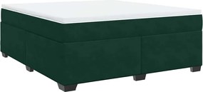 vidaXL Pat box spring cu saltea, verde închis, 180x200 cm, catifea