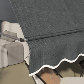 Outsunny Parasol Manual Retractabil pentru Balcon 300x120x210-300 cm cu Manivela Inaltime Ajustabila Impermeabil si Anti-UV Gri Inchis | Aosom Romania