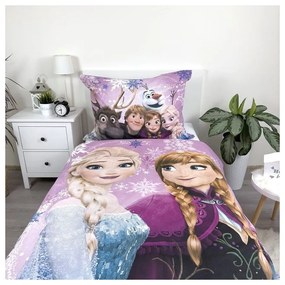 Lenjerie de pat pentru copii din bumbac pentru pat de o persoană 140x200 cm Frozen – Jerry Fabrics