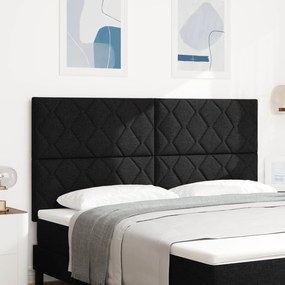 vidaXL Tăblia de pat cu Design în Formă de Diamant Negru, 180 cm, din poliester
