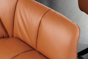 Set 2 scaune pivotante Papillon, piele coniac