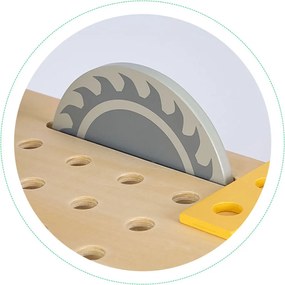 Masă DIY din lemn cu unelte și tablă 47 piese