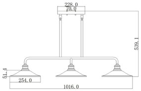 Lustră pe tijă RIGBY 3xE27/60W/230V Elstead HK-RIGBY-ISLE-KZ