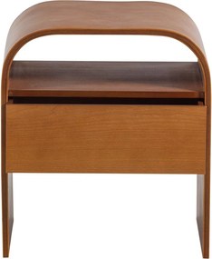 Noptieră în culoare naturală cu rafturi Momo – WOOOD