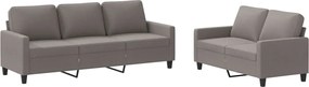 vidaXL Set de canapea cu perne, 2 piese, gri taupe, material textil