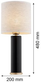 Lampă de masă RIVA 1xE27/15W/230V negru Argon 8316