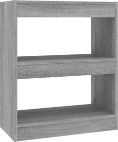 vidaXL Bibliotecă/Separator cameră, gri sonoma, 60x30x72 cm, PAL