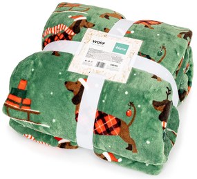 Pătură de Crăciun imitație blăniță 4Home Woof, 150 x 200 cm