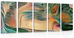 Tablou 5-piese abstracție psihedelică
