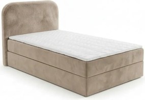 Pat tapițat boxspring FORENA 90x200 cm bej Saltea: Saltea cu arcuri Bonell