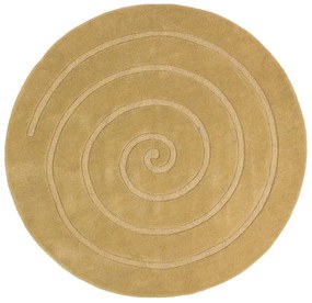 Covor rotund din lână Think Rugs Spiral, ⌀ 140 cm, bej