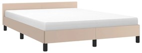 Cadru de pat cu tablie, cappuccino, 140x200 cm, piele ecologica Cappuccino, 140 x 200 cm