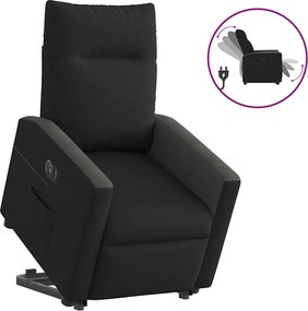 vidaXL Fotoliu electric rabatabil cu ridicare, negru, textil