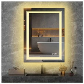 Oglindă Chiaro cu iluminare LED, argint