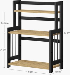 Raft pentru masa NORVIKA 41x53 cm, negru / stejar artizanal