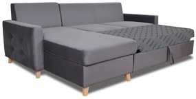 Canapea de colț cu funcție de dormit Vanisa Mini Stânga - Albastru marin Kronos 09/ Picioare Fag