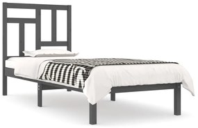 3104535 vidaXL Cadru de pat, gri, 100x200 cm, lemn masiv de pin