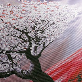Tablou cu pomul roșu (120x50 cm)