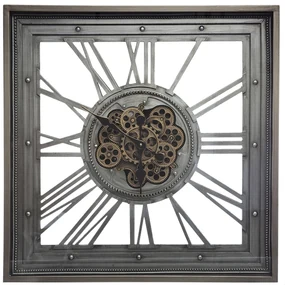 Ceas de perete MECA, metal, 80 x 80 cm