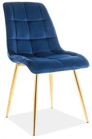 Scaun Chic Velvet Bleumarin / Gold