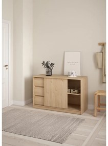 Comodă în culoare naturală cu aspect de lemn de stejar cu ușă glisantă 119x76x50 cm Naia – Tvilum
