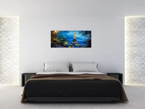 Tablou - Pictură în ulei a Turnului Eiffel (120x50 cm)