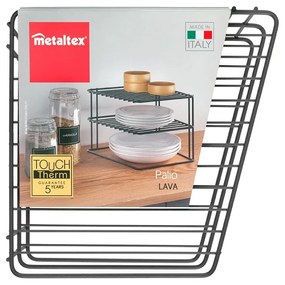Raft suplimentar negru din oțel inoxidabil 25x25 cm Palio – Metaltex