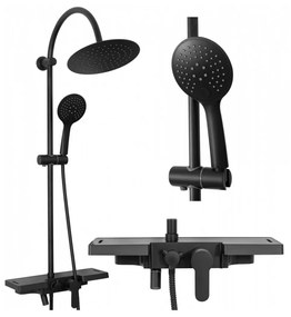 Baterie pentru dus Vigo negru mat - H99 cm