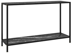 vidaXL Masă consolă, negru, 120 x 35 x 75 cm, sticlă securizată