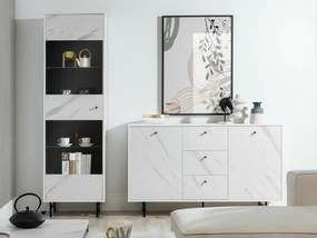 Mobilă pentru sufragerie Providence T106Marmură albă, Cu componente suplimentare, Părți separate, Sticlă, PAL laminat, 200x210x41cm