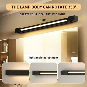 Brilagi-LED Iluminare pentru oglindă de baie AQUA LINE LED/18W/230V 60 cm IP44 negru