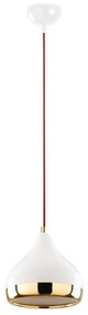 Lustră pe cablu YILDO 1xE27/40W/230V alb/auriu/roșu