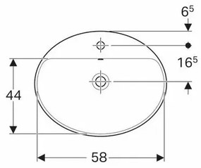 Lavoar incastrat Geberit Variform oval cu preaplin 60x48 cm