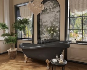 Cada acril freestanding Imperia Noir, Negru lucios, 170 cm, 5008S