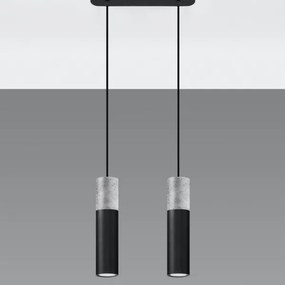 Sollux SL.0651 - Lustr BORGIO 2xGU10/40W/230V beton/metal negru