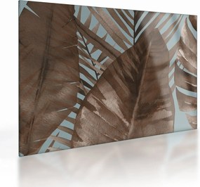 Tablou pe sticlă - Frunze de palmier acvarel (70x50 cm)