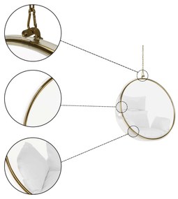 Scaun suspendat, transparent/ auriu/ alb, BUBBLE NEW TIP 1