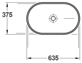 Lavoar pe blat alb lucios 64 cm, oval, Fluminia my Pleasure