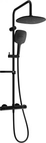 Mexen KX17 set de duș montat pe perete cu duș fix și baterie termostatică, negru - 771501791-70