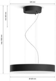 Lustră LED pe cablu dimabilă Hue LED/33,5W/230V 2200-6500K neagră Philips