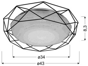 Plafonieră LED SVEN LED/24W/230V d. 43 cm crom lucios