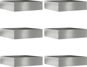 vidaXL Margine pentru gazon 6 pcs Argintiu 50 x 50 x 13 cm